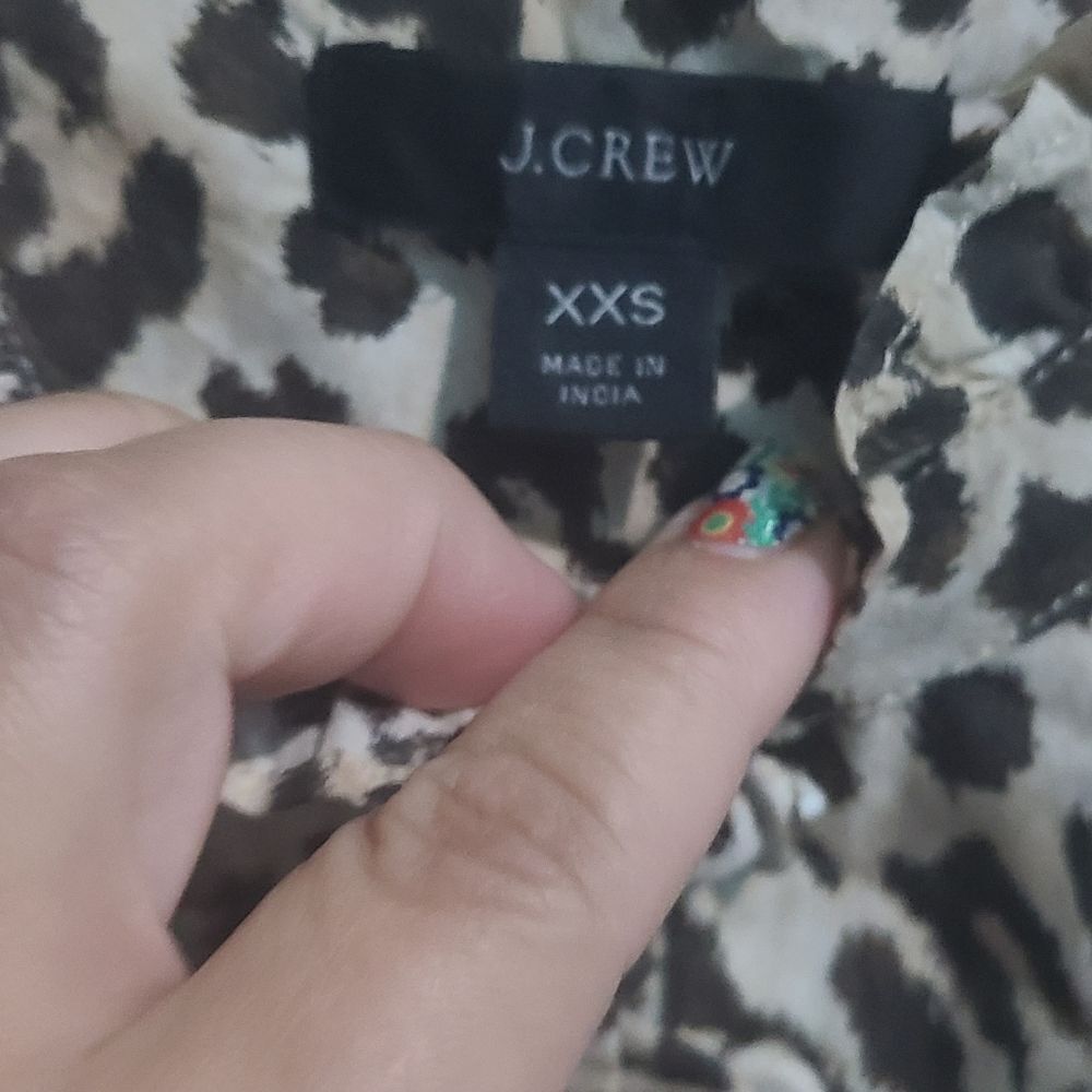 J. Crew Button-Front Ruffleneck Popover In Leopar… - image 8